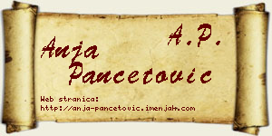 Anja Pančetović vizit kartica